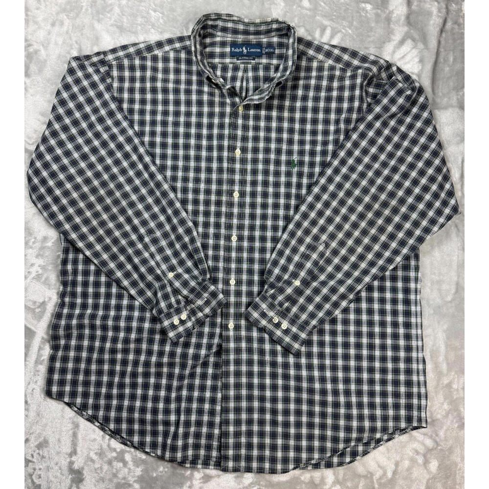 Ralph Lauren Men's XXL "Blake" Long-sleeve‎ 100% Cotton Button-down Preppy/Xmas